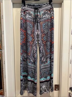 Clover Canyon Black Multi Paisley Wide-Leg Pants